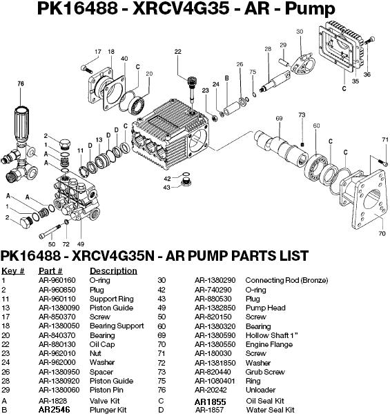 Excell EXWGC3540 pump parts